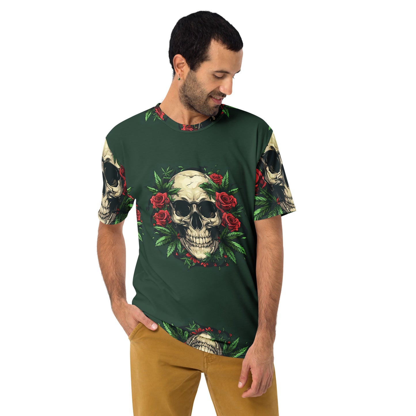 "Skull with Weed and Roses" t-shirt