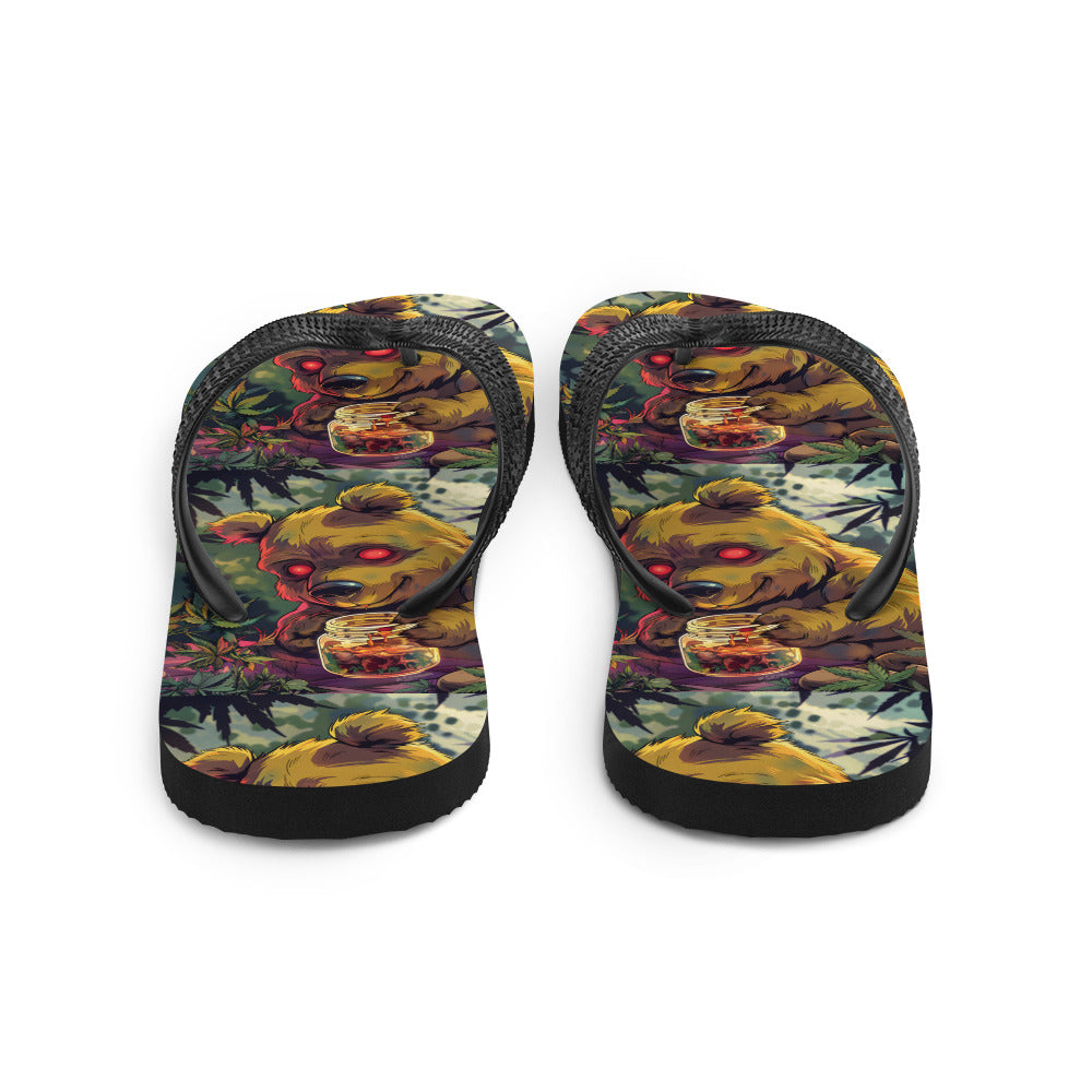 "Stoned Bear" Flip-Flops