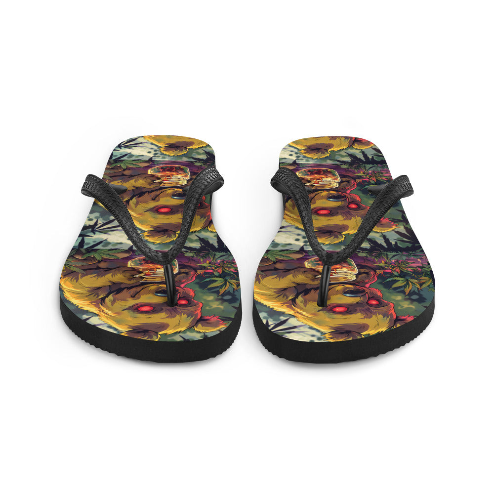 "Stoned Bear" Flip-Flops