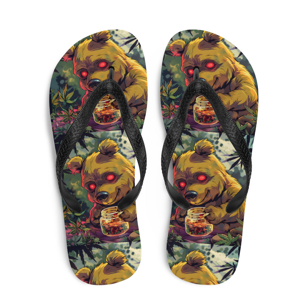 "Stoned Bear" Flip-Flops